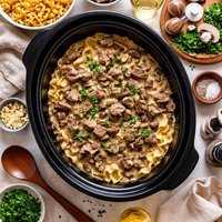 Easy Slow Cooker Beef Stroganoff