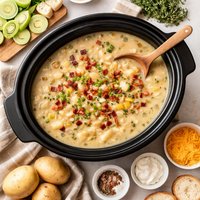 Easy Slow Cooker Potato Leek Soup