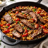 Easy Steak Corn Skillet Supper
