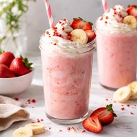 Easy Strawberry Banana Milkshake