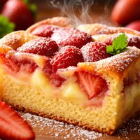 Easy Strawberry Custard Cake