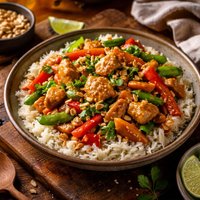 Easy Thai Chicken Stir Fry with Peanut Sauce