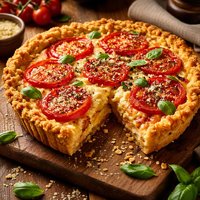 Easy Tomato Cheese Pie with Crumb Crust