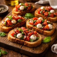 Easy Tomato Mozzarella Bruschetta