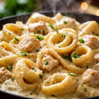 Easy Tortellini with Creamy Chicken and Onion Sauce