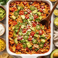Easy Vegetarian Chilaquiles Enchilada Casserole