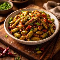 Edamame in Kung Pao Sauce