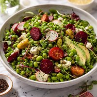 Edamame Salad with Baby Beets Greens