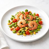 Edamame Succotash with Shrimp