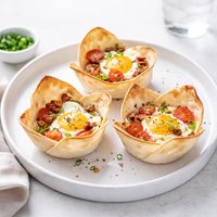 Egg Filled Tortilla Cups