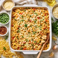Egg Noodle Casserole with Italian Cheese