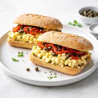 Egg Salad Sandwiches with Roasted Red Peppers and Capers