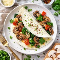 Egg White Mushroom and Cheese Omelet