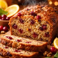 Eggless Cranberry Orange Banana Bread