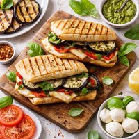 Eggplant and Mozzarella Panini
