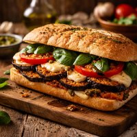 Eggplant and Mozzarella Sandwich