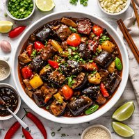 Eggplant and Peppers in Black Bean Garlic Sauce