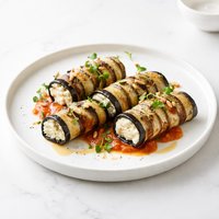Eggplant Aubergine and Ricotta Rolls