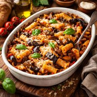 Eggplant Aubergine Rigatoni Bake