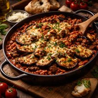 Eggplant Casserole Melitzanes Me Kreas Sti Katsarola