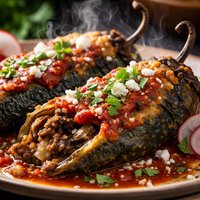Eggplant Chiles Rellenos