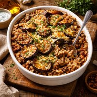 Eggplant Lamb and Rice Casserole
