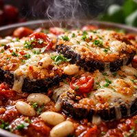 Eggplant Parmesan with Garlic and White Beans