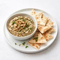 Eggplant Walnut Dip with Pita Triangles