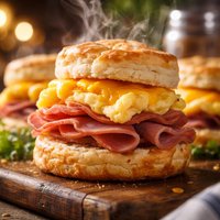 Eggs and Ham Biscuits