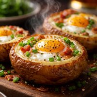 Eggs Baked in Potatoes