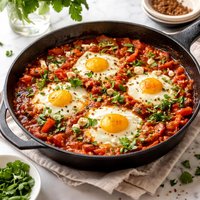 Eggs in Tomato Pepper Sauce Aka Tunisian Shakshouka