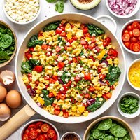 Eggy Rainbow Scramble Vegetarian