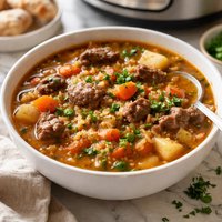 Electric Pressure Cooker Beef Vegetable Soup with Rice