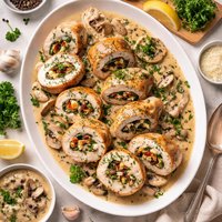 Elegant Chicken Roulades with Mushroom Sauce