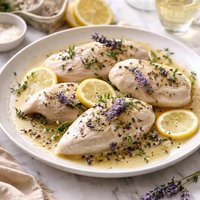 Elegant Lavender and Lemon Poached Chicken Breasts