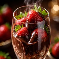Elegant Strawberries in Flute W Ganache Sauce