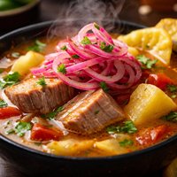 Encebollado De Pescado Fresh Tuna Soup with Pickled Onions