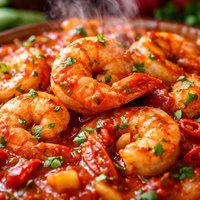 Enchilado De Camerones Shrimp in Red Pepper Sauce