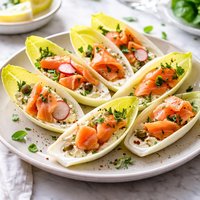 Endive Boats with Smoked Salmon