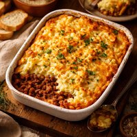 English Cottage Pie with Cheddar and Parsnip Mash