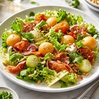 Escarole Salad with Melons and Crispy Prosciutto