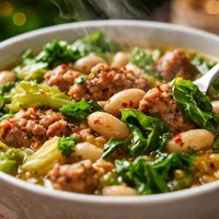 Escarole Sausage White Bean Stew