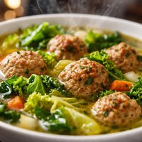 Escarole Soup with Meatballs Low Carb High Protein