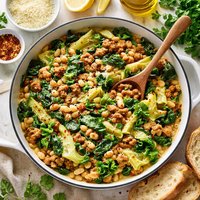 Escarole with Italian Sausage and White Beans