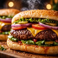 Exceptionally Good Pan Fried Hoagie Burgers