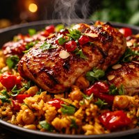 Exotic and Sweet Moroccan Chicken with Spicy Rice