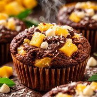 Exotic Mango White Chocolate Brownie Muffins Healthier