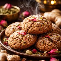 Exotic Spice Cookies with Ginger Cardamom and Rose Water