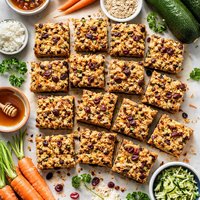 Extremely Healthy Fiber Packed Zucchini Carrot Cranberry Bars