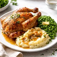 Failsafe Roast Chicken Mash Peas